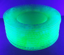 Vintage Uranium Glass Plates 8.5