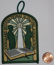 BSA VANGUARD  INTERNATIONAL LATTER-DAY SAINTS LDS MORMON PATCH GREEN BORDER LOOP picture
