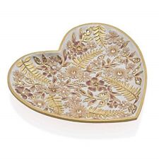 Jay Strongwater Aria Floral Heart Trinket Tray 18k Gold Finish picture