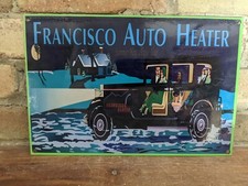 VINTAGE FRANCISCO AUTO HEATER PORCELAIN METAL PARTS SIGN 12