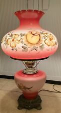 Vintage Victorian RARE GONE WITH THE WIND Hurricane Lamp 1 Bulb HAND PAINTED picture