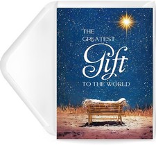 Religious Christmas Cards- Boxed Christmas Cards with Envelopes & Stickers- picture