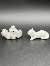 Lot 2 Vintage Mini Mid Century 1950's Ceramic Kitty Cat Kitten Kitschy picture