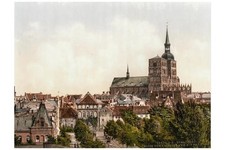 Photo:Stralsund Germany Knieperdamm Warm Baths 1890s City View Photochrom picture