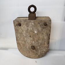 Large Antique Wood Metal Pulley 12.5