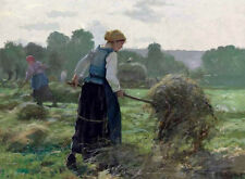 Dream-art Oil painting Haying-Time-Julien-Dupré-peasant woman in the landscape picture