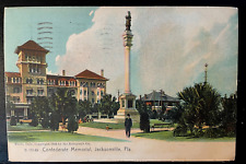 Vintage Postcard 1909 Confederate Memorial, Hemming Park, Jacksonville, Florida picture