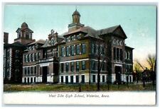 1908 West Side High School Exterior Building Waterloo Iowa IA Vintage Postcard picture