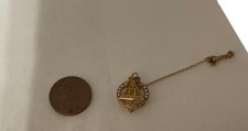 Vtg. Masonic IYOB FILIAE 10k gold Jobs Daughters Diamond, Seed Pearl Pin picture