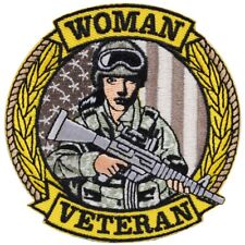 WOMAN VETERAN Embroidered Patch 3-1/2
