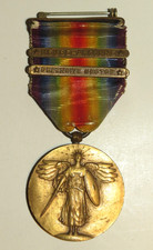 Original WW1 US VICTORY MEDAL with 2 Bars Clasps picture