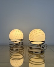 Pair Vintage Table Lamps Massive Belgium 1970s Mid Century Space Age Pop Art picture