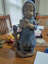 Vintage Girl  And Duck Yard Statues Lot picture