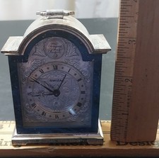 Vintage Swiss Swiza Tempus Fugile Miniature Mantle Clock, Hand Windup. Works picture