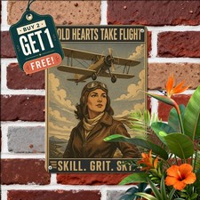 Never Underestimate A Woman Who Is A Pilot Female Aviation Tin Sign picture