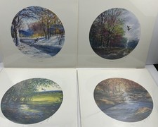 Sanford Fisher Signed Prints Cree Indigenous Art Four Seasons Wildlife Set Of 4 picture