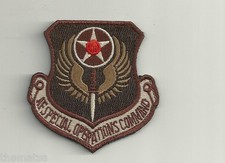 AFSOC AIR FORCE SPECIAL OPS COMMAND DESERT HOOK LOOP EMBROIDERED JACKET PATCH picture