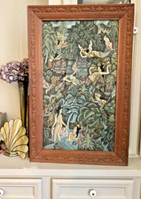 Vintage 1960s Balinese Painting “Eka Thai Bali” – Batuan School Jungle Scene picture
