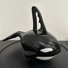 Vtg 2003 SeaWorld Shamu Orca Whale Plastic Souvenir Lunch Box Tote Pail Case picture