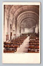 Boston MA-Massachusetts, Public Library, Bates Hall, Vintage c1913 Postcard picture