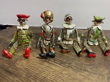 Jointed Italian Jester Harlequin Clown Ornament Shelf Sitter Figurine picture