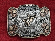 Bull Riding RODEO☆X~TREME☆2011☆CHAMPION TROPHY BUCKLE☆Deadwood SD☆Rare☆W67 picture