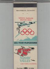 Matchbook Cover Squaw Valley Ski Area 1960 Winter Olympics Lake Tahoe, CA picture