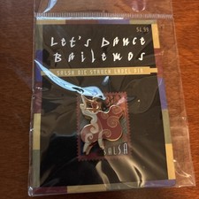 USPS Let's Dance Bailemos Salsa Struck Lapel Pin 37 Cents Stamp picture