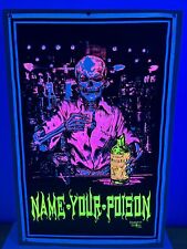 NAME YOUR POISION VINTAGE BLACK LIGHT POSTER BAR TENDER YEAR 1994 picture