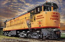 UNION PACIFIC MONSTER GE U50, LTD EDITION ORIG PRINT, ART BY ANDY ROMANO R21-548 picture