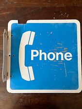 Public Pay Phone Sign, NYC Vintage Metal Sign 18”x18”, NYC Bar memorabilia picture
