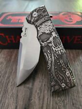 Chaves Knives Relief Engraved 229 Redencion With Davy Jones Skull - M390 - EDC picture