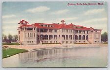 Detroit Michigan MI - Casino Belle Isle Park Vintage Postcard picture