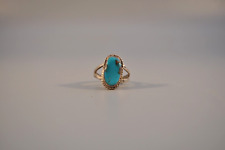 Old Pawn Navajo Sterling Silver Ring - Turquoise  Size 9 picture