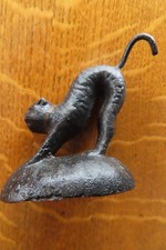 XXX RARE ANTIQUE SM. CAST IRON HALLOWEEN CAT PAPERWEIGHT (maybe by HUBLEY) picture