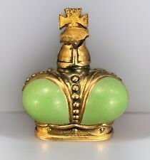 Vintage Prince Matchabelli Mini Wind Song Gold Green Empty 1/4 oz Perfume Bottle picture