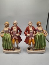Vintage Occupied Japan Porcelain Set of Victorian Couple Figurines  picture