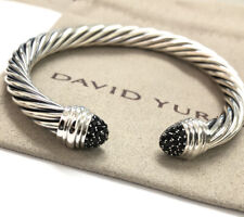 David Yurman Sterling Silver With Black Diamond Classic Bracelet Size M picture