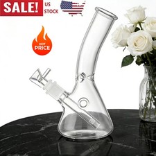 8in Glass Bong Heavy Water Pipe Smoking Bong Beaker 14mm Bowl Hookah W/ Screen picture
