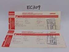 Vintage TWA Travel Boarding Pass Lot 1980's Trans World Airlines Lot of 2 picture