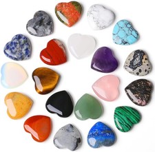20pcs Natural Amethyst Healing Gem Stone Small Crystal Stone Heart picture