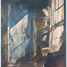 c1970s Wilmington DE Blue Door Painting by Andrew Wyeth Art Museum Kolorvue A230 picture