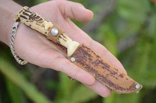 Vintage Muela Inox Spanish Hunting Knife Stag Horn Handle Leather Sheath Spain picture