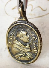 BEAUTIFUL ANTIQUE JOHN OF THE CROSS BEATIFICATION & TERESA OF AVILA ROSARY MEDAL picture