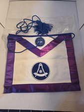 1940-60s Masonic Past Master Apron Ihling Bros Everard Kalamazoo Eye Blue White picture