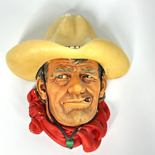 Bossons Rawhide Chalkware Wall Art 1967 Cowboy 3D Western Decor picture