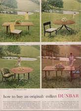 1962 Dunbar PRINT AD Feat: Vintage 60's Furniture Table Chair Great Docu Decor picture