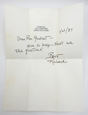 RICHARD SALE AUTHOR SIGNED LETTER TO HISTORIAN RON GOULART 1987 (WITH LOA) picture