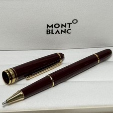 Montblancc Luxury Burgundy Red Ballpoint Pen Gold Trim Classic Design Gift Box picture