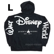Disney Parks Black Zip Hoodie Adult LARGE Walt Disney World Authentic Original picture